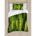thumbnail image 3 of Palm Tree Queen Size Duvet Cover Set, Plam Tree Foliage Tropical Plants Leaves Forest Theme Exotic Natural Beauty Image, Decorative 3 Piece Bedding Set with 2 Pillow Shams, Green, by Ambesonne, 3 of 3