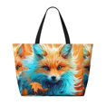 thumbnail image 2 of Xecao Fiery Red Maple Leaf Fox for versatile beach bag for women includes zipper pockets and waterproof material, ideal for vacations and adventures., 2 of 7