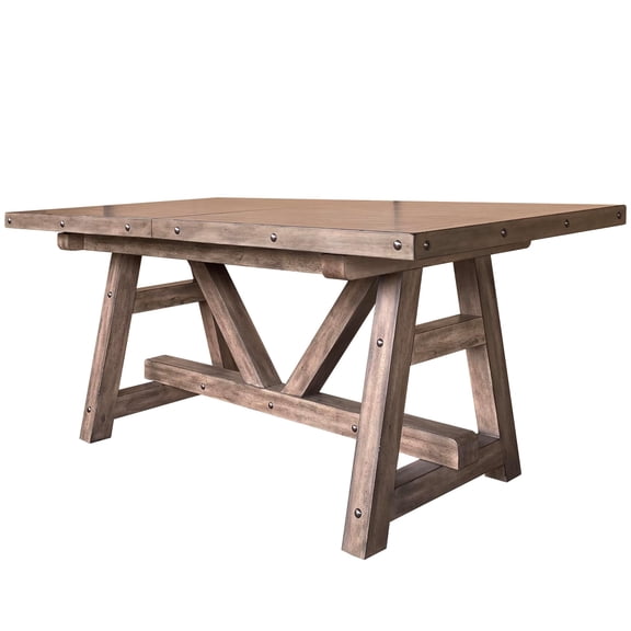 Pemberly Row Wood Dining Counter Height Extendable Dining Table in Brown