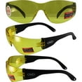 thumbnail image 5 of Global Vision Rider Safety Motorcycle Riding Sunglasses Black Frame Yellow Lens Z87.1, 5 of 5