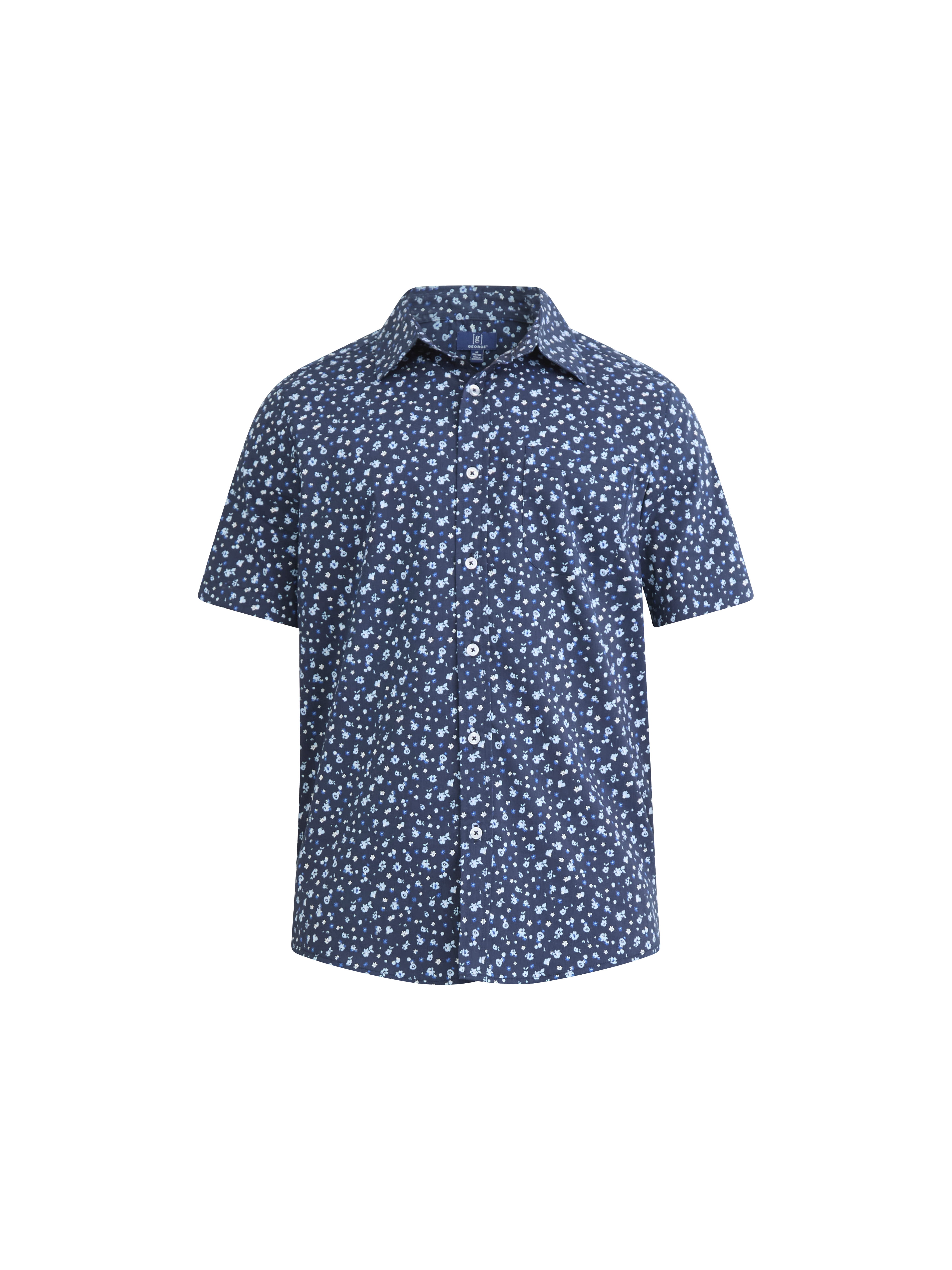 George Men's and Big Men's Button Up Commuter Shirt with Short Sleeves, Sizes S-3XL