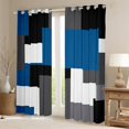thumbnail image 2 of Erosebridal Geometric Sqare Curtains and Drapes (38Wx54L),Abstract Artwork Blackout Curtains for Bedroom,Grey Blue Curtains Pack of 2 (38Wx54L),Rectangle Room Decor, 2 of 6