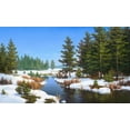 thumbnail image 2 of Babichev, Vyacheslav 24x16 Gold Ornate Wood Framed with Double Matting Museum Art Print Titled - First snow, 2 of 4