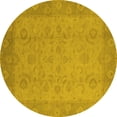 thumbnail image 1 of Ahgly Company Indoor Round Oriental Yellow Industrial Area Rugs, 6' Round, 1 of 4