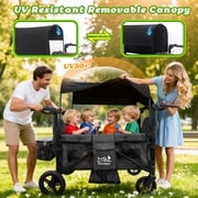 Rovique Wagon Stroller 4 Seater – Includes Adjustable Canopy,Convertible Seats, Snack Tray, Parent Organizer