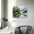 thumbnail image 4 of PIKWEEK Natural Scenery Wall Art Tree Landscape Painting River Nature Picture Modern Scenery Painting Decor Landscape Canvas Wall Art Natural Mountain Picture Watercolor   16*12inch/20*16inch, 4 of 6