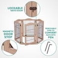 thumbnail image 4 of Valla de madera independiente Dog Gate Arf Pets de 6 paneles y 360°, 4 of 6