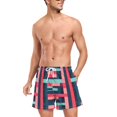 thumbnail image 3 of FORMRS Mens Swim Trunks Mesh Liner Quick Dry Casual Beach Board Shorts with Pockets, Sizes S-2XL, Navy Blue Stripes, 3 of 9