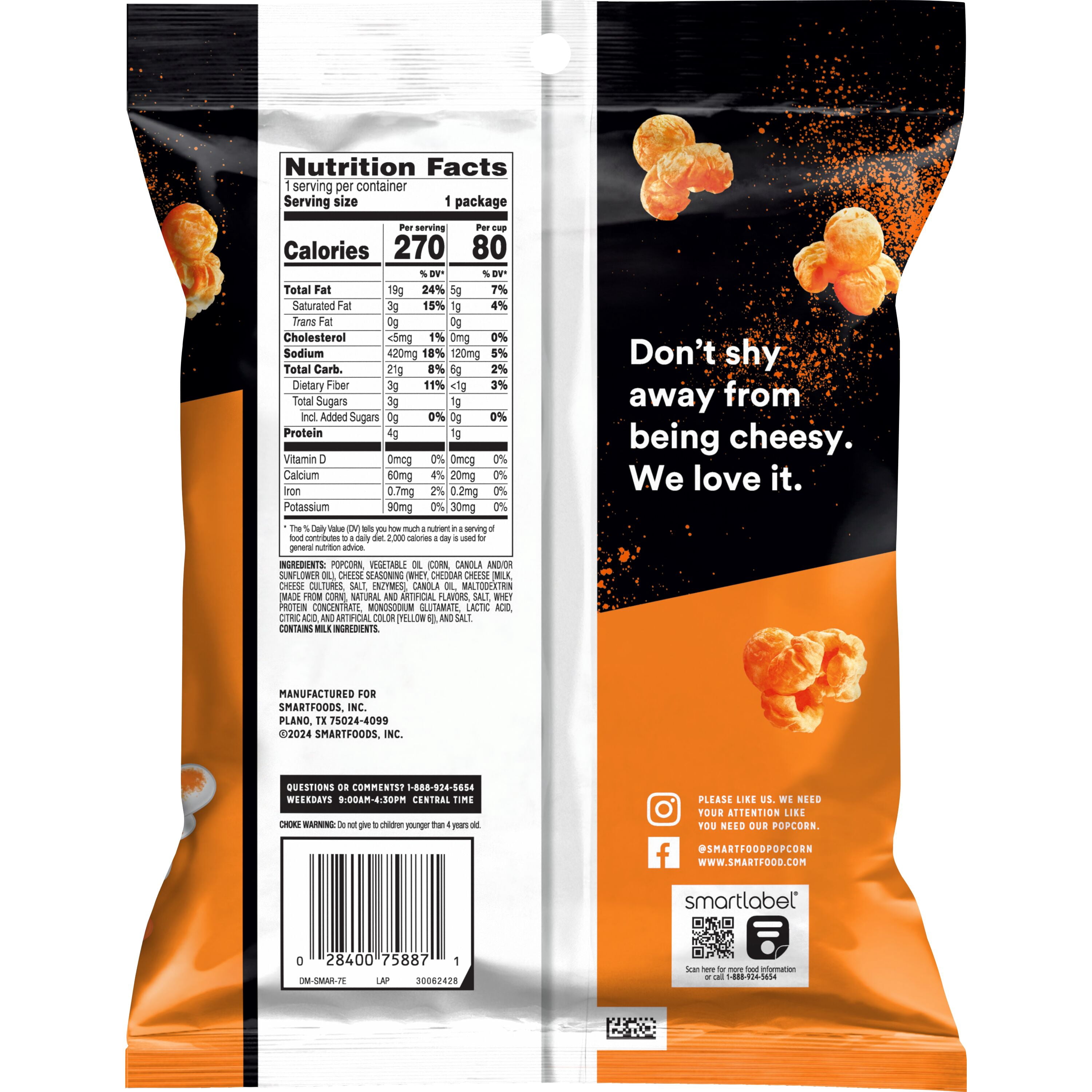 Smartfood Popcorn Cheetos Cheddar Cheese 1 5/8 Oz