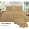 thumbnail image 2 of 5 Piece Luxury 5 Inch Two Layer Ruffle Comforter 550 GSM All Season (King/Cal King Size) Premium Super Soft - 800 TC, 100% Egyptian Cotton- Solid Taupe Colour, 2 of 7