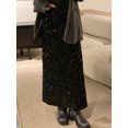 thumbnail image 3 of LMLYSoH Women Long Skirt, Elegant Elastic Waist Shiny Sequins Casual Skirt Streetwear for Daily, 3 of 9