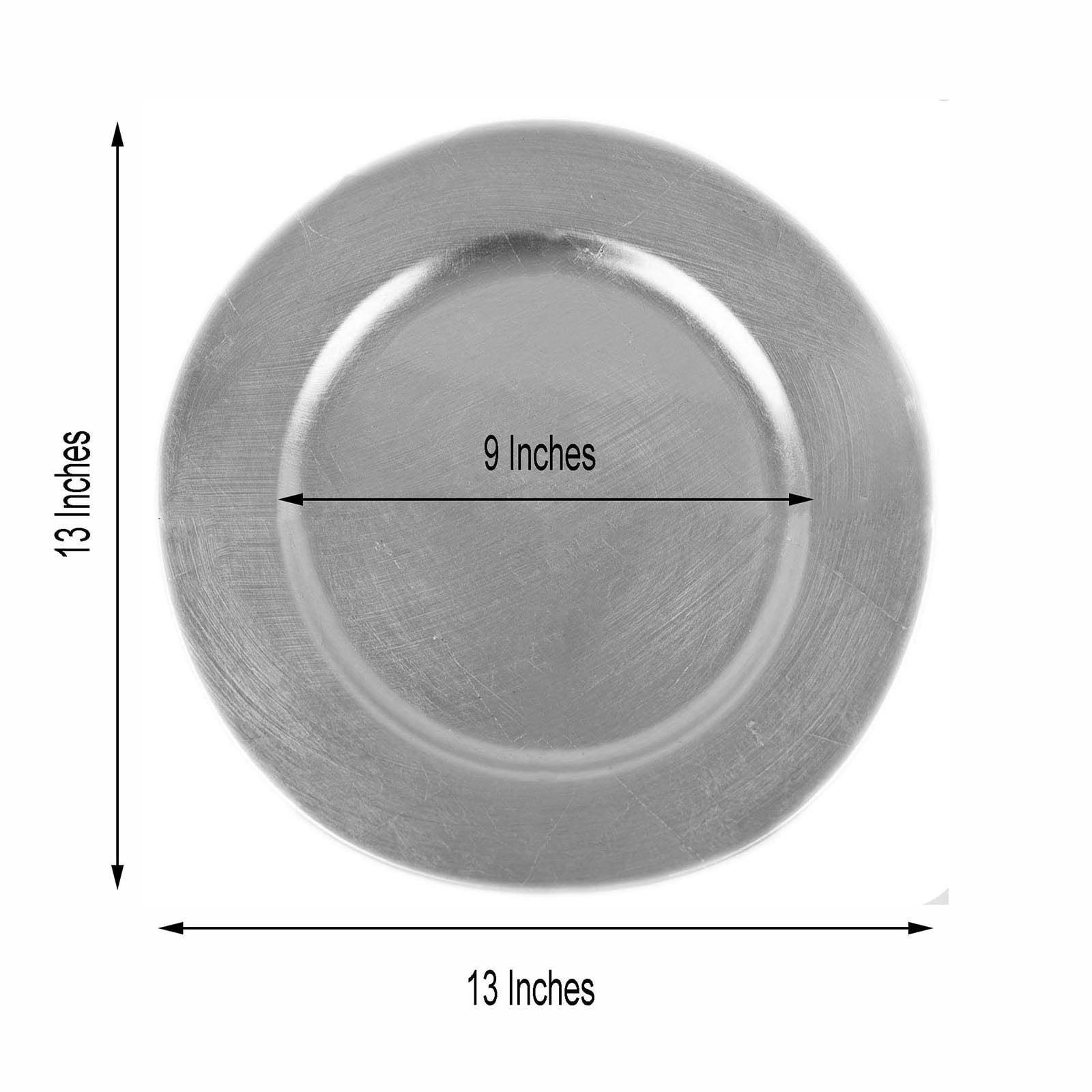 Efavormart 6 pcs 13 Silver Round Charger Plates for Tabletop Decor Holiday Wedding Catering Event Decoration 