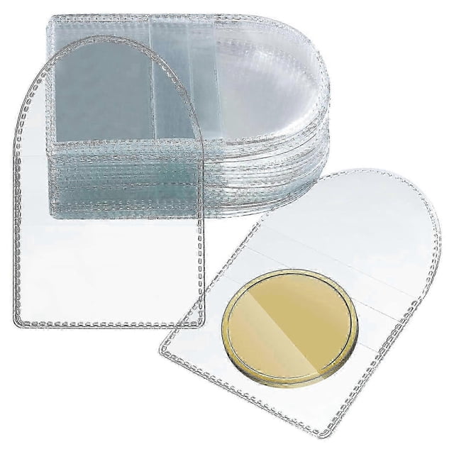 50Pcs Coin Protectors Clear Coin Holders for Coin Collectors Protector Single Pocket Coin Sleeves Coin Storage Sleeves