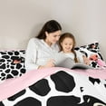thumbnail image 5 of Castle Fairy Animal Cow Bedding Comforter Set 2pcs for Boys Girls,Rustic Farmhouse Twin Comforter Sets Microfiber,Cattle Print Breathable Bedding Set,Breathable Home Decor,Reversible, 5 of 8