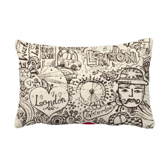 British Bus London Eyes Big Ben UK Throw Pillow Lumbar Insert Cushion Cover Home Decoration