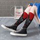 thumbnail image 5 of Balery Black Dog Red Background Calcetines novedosos Calcetines deportivos Calcetines hasta la rodilla Calcetines de algodón Calcetines originales y geniales, 5 of 6