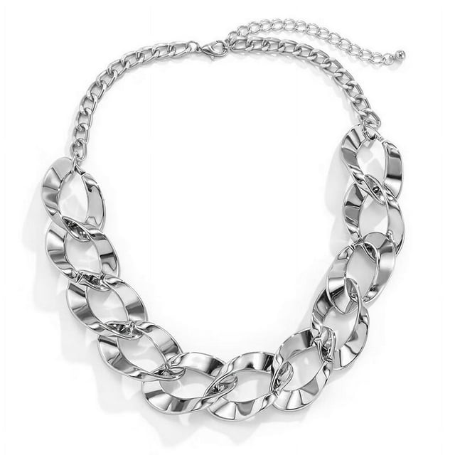 Punk Hip Hop Choker Necklace for Women Statement Gothic Cuban Chunky Necklace