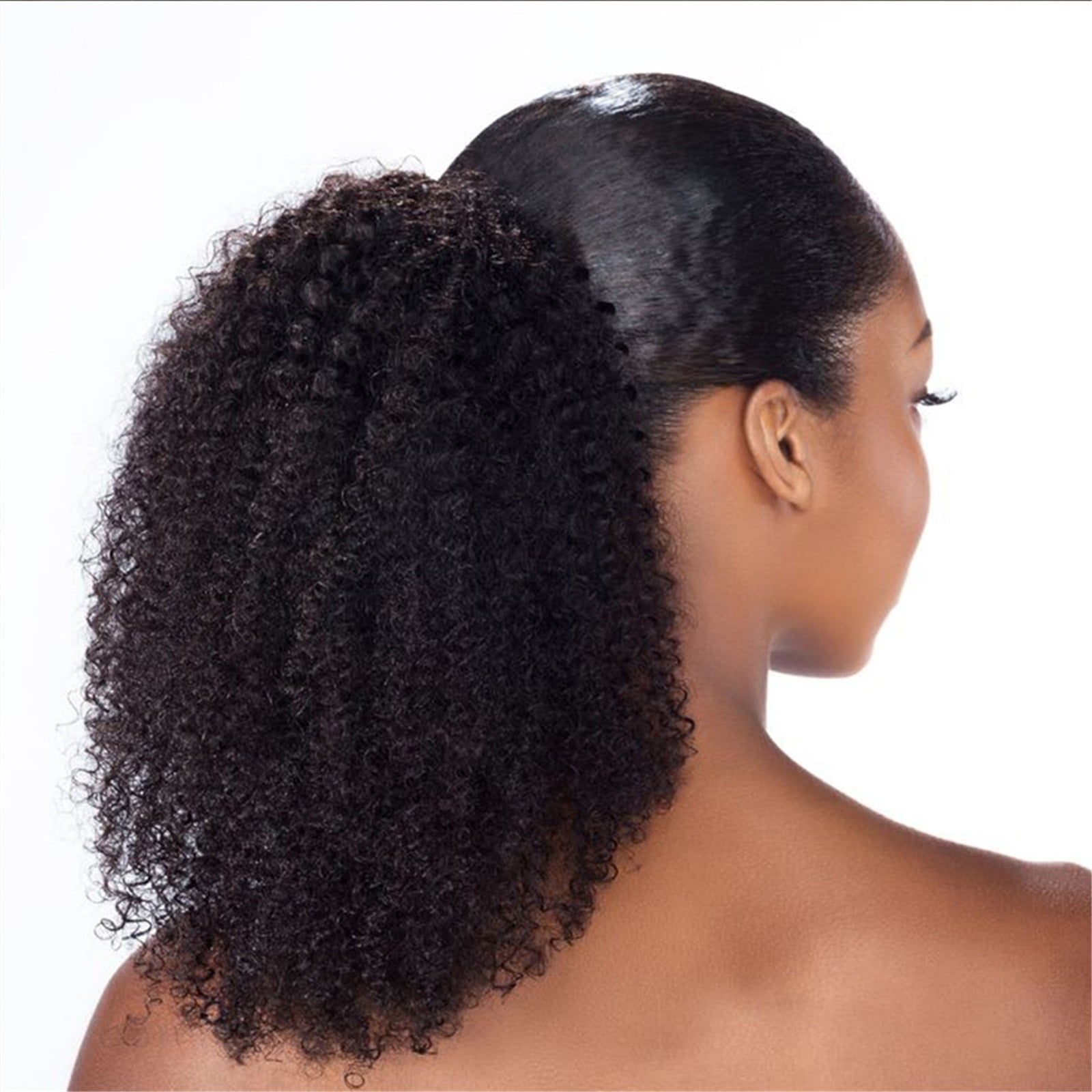 Afro Kinky Curly Drawstring Ponytail Human Hair Extensions Remy 12-24 Inch