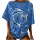 thumbnail image 2 of Puntoco Blusa de manga corta con estampado de manga corta vintage para mujer Puntoco Puntoco-3353, 2 of 9