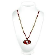 San Francisco 49ers Mardi Gras Beads with Medallion