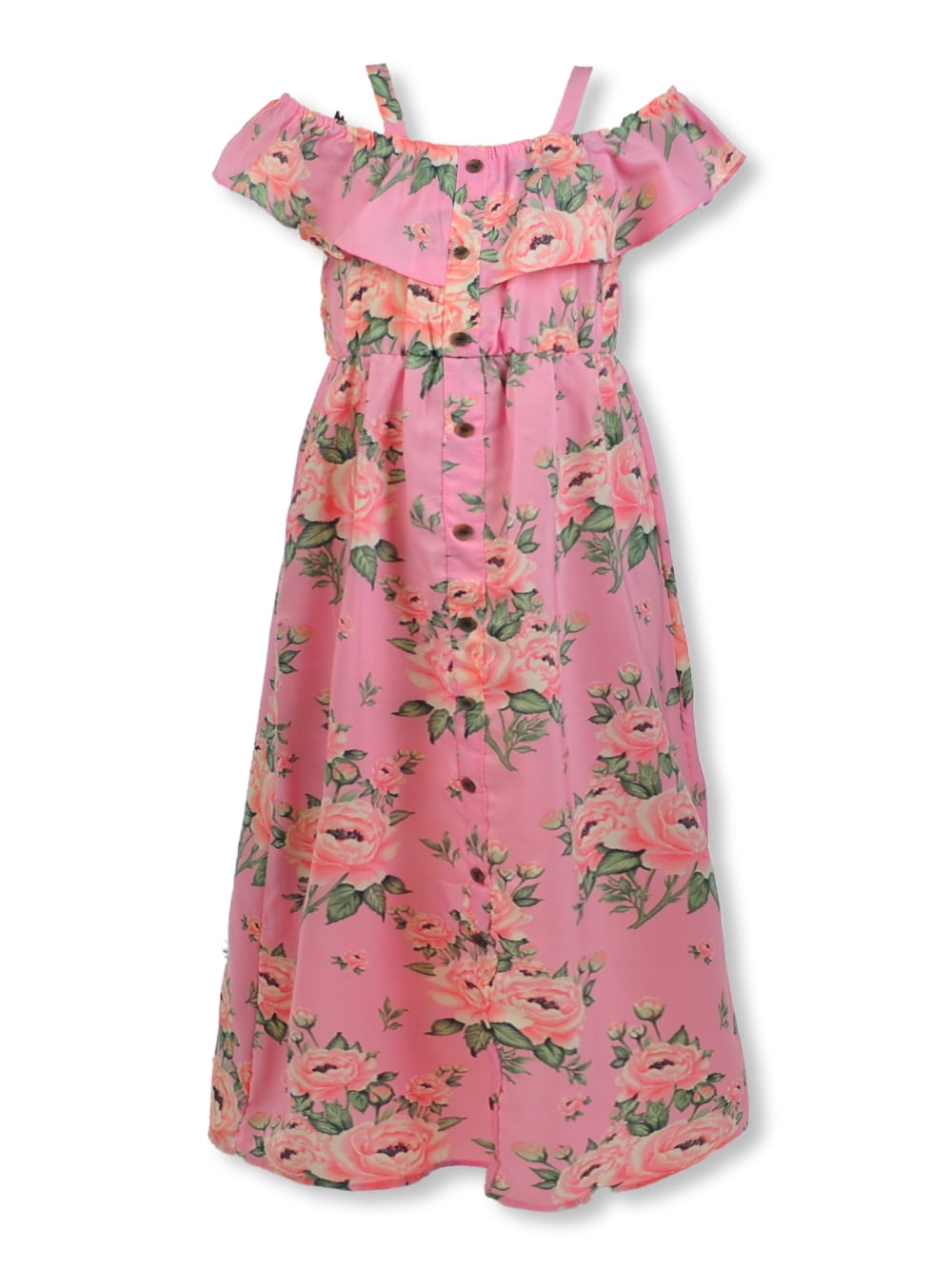 hengel lengte staart RMLA Girls' Tropical Ruffle Dress - pink, 8 (Big Girls) - Walmart.com