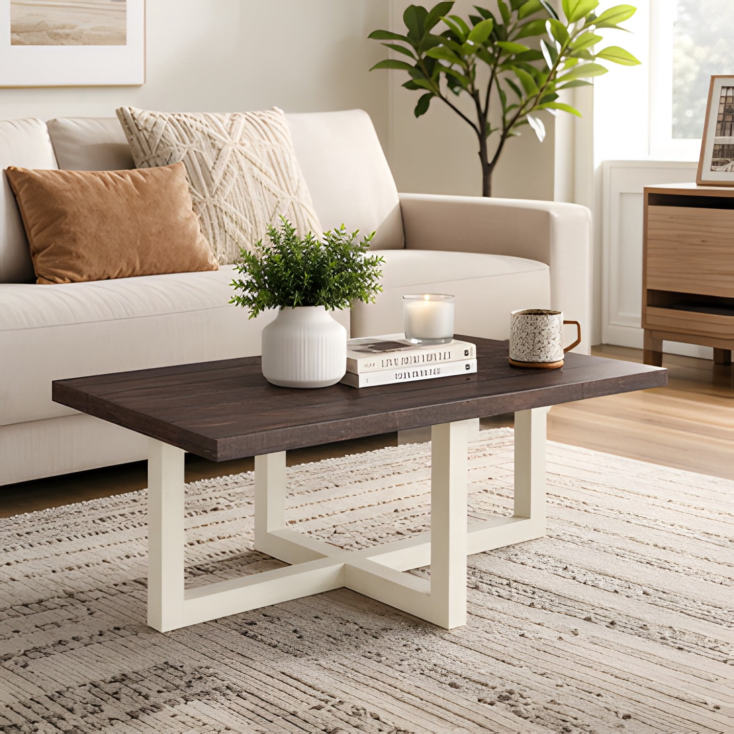 Coffee Table, Walnut White