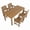 70.9" Table & 4 Chairs(BR), variant on Innovaze 7-Piece Outdoor Patio Dining Set, All Weather-Resistant HIPS Dining Chairs and Table with 1.7" Umbrella Hole for Backyard, Deck, Garden, Teak Tone
