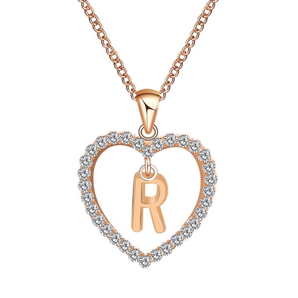 Collar para mujer, joyería para mujer, joyería de moda para mujer, regalo para mujer, 26 letras en inglés, nombre, cadena, colgante, collar, joyería, pulsera, collar