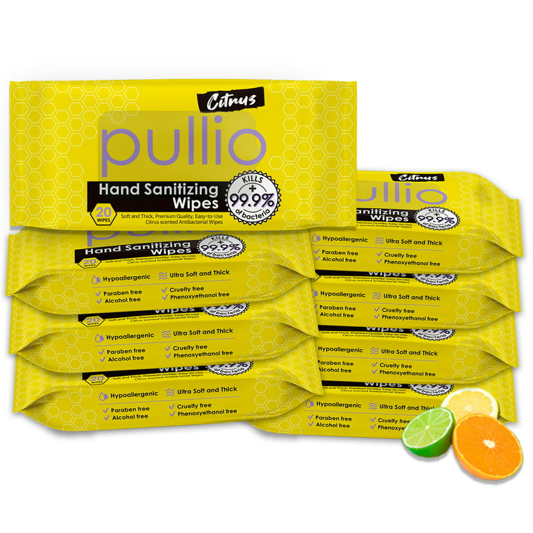 pullio - Hand Sanitizer Wet Wipes with Premium Fabric | Hypoallergenic  Alcohol-Free Formula| Gentle Hand Cleaning Wipes for Everyone | Hand Wipes