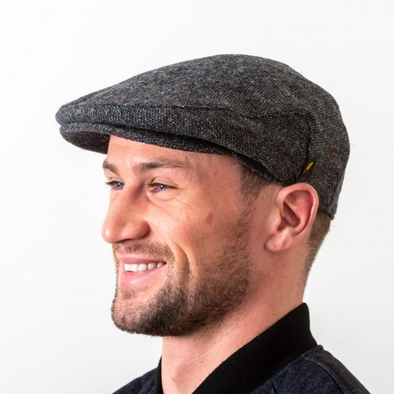 Irish Traditional Donegal Tweed Cap – Authentic Men’s Flat Cap with Classic Irish Design in Blue Salt & Pepper