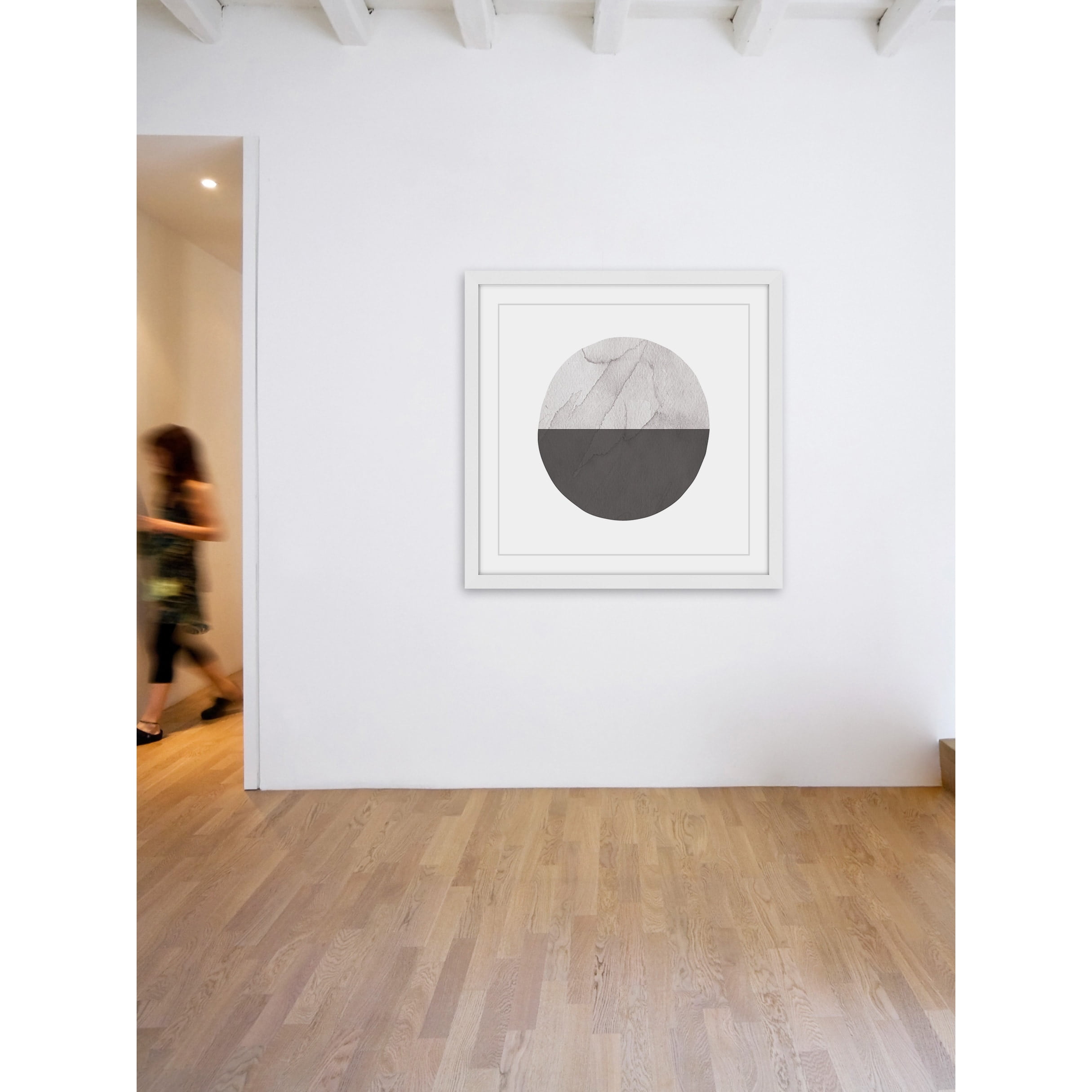MARMONT HILL  'Half Circle' by Diana Alcala Framed Wall Art Print - Multi-Color 24 x 24