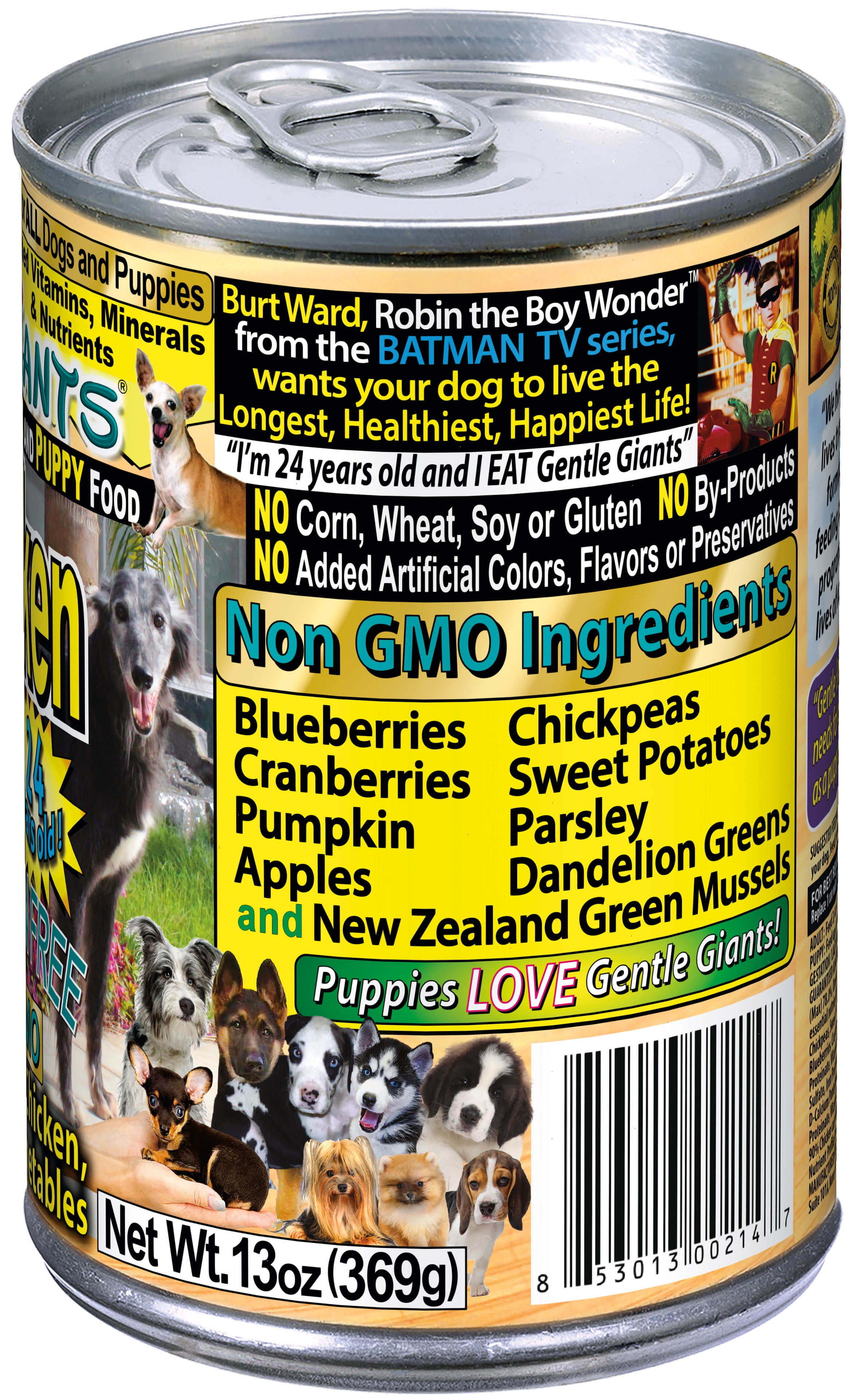 (12 Pack) Gentle Giants Canine Nutrition 90% Chicken Grain-Free Wet Dog Food, 13 oz