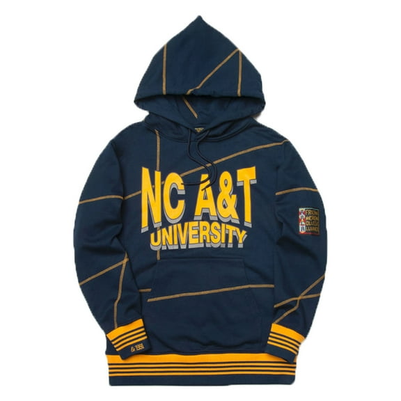 AACA North Carolina A&T State University Heavyweight HBCU Pride Hoodie, Men's Retro Pullover with Contrast Stitching