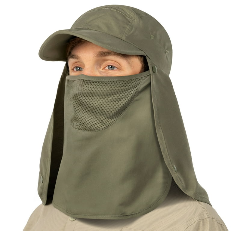 SUN CUBE Waterproof Fishing Sun Hat with Neck Flap, UPF 50+