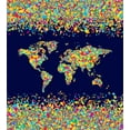 thumbnail image 3 of Ambesonne World Map Duvet Cover Sets, Mosaics Tiles Global, 2-Twin, Dark Blue Yellow Blue, 3 of 3