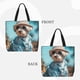thumbnail image 2 of Fotbe Stylish Dog in Denim Outfit Bolsa Tote con Estampado para Mujer, Bolsos con Cremallera, Bolsa de Hombro Casual de Gran Capacidad con Bolsillos Internos, 2 of 7