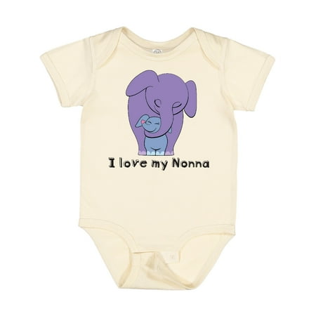 

Inktastic I Love My Nonna Elephant Purple Blue Boys Baby Bodysuit