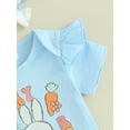 thumbnail image 6 of Jxzom Easter Outfit Baby Girl Short Sleeve 0 3 6 12 18 Months Bunny Carrot Romper Rabbit PP Shorts 3Pcs Summer Clothes Set, 6 of 8