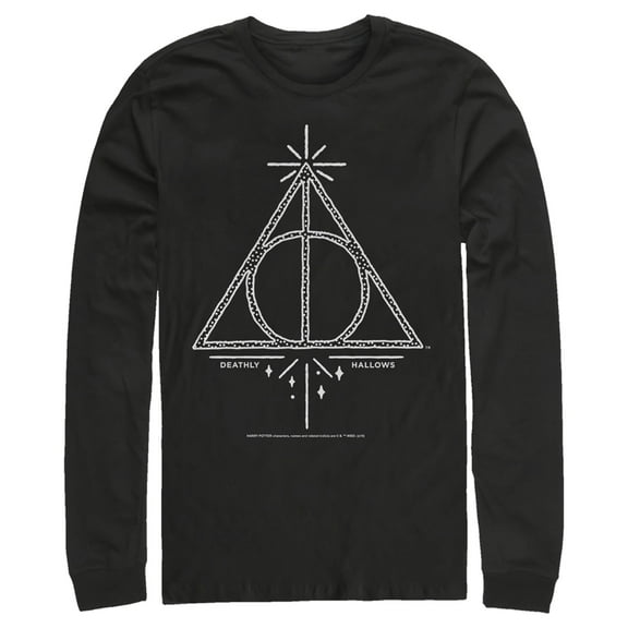 Men's Harry Potter Deathly Hallows Symbol Long Sleeve Shirt Black X Large