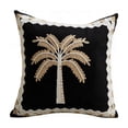 thumbnail image 2 of Funda de almohada bordada con palmeras para cojín de sofá de patio exterior – Funda de respaldo de algodón y lino para banco o silla de jardín., 2 of 6