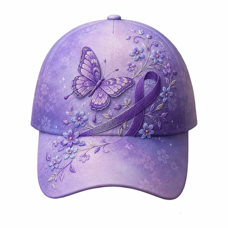 QTSHPN Womens Hats Baseball Fashion Cancer Awareness Month Printed ...