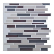 Art3d 10-Pack 12"x12" Peel and Stick Backsplash Tile Self-Adhesive Wall Tiles in Brown