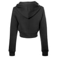 thumbnail image 4 of MixMatchy Women's Solid Long Sleeve Zip Up Crop Detail Hoodie Jacket, 4 of 5