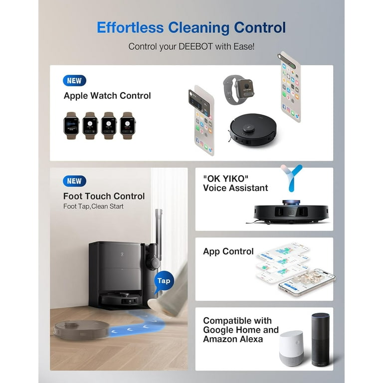 ECOVACS DEEBOT T30S Combo Complete Robot Vacuum and Mop, 11000Pa