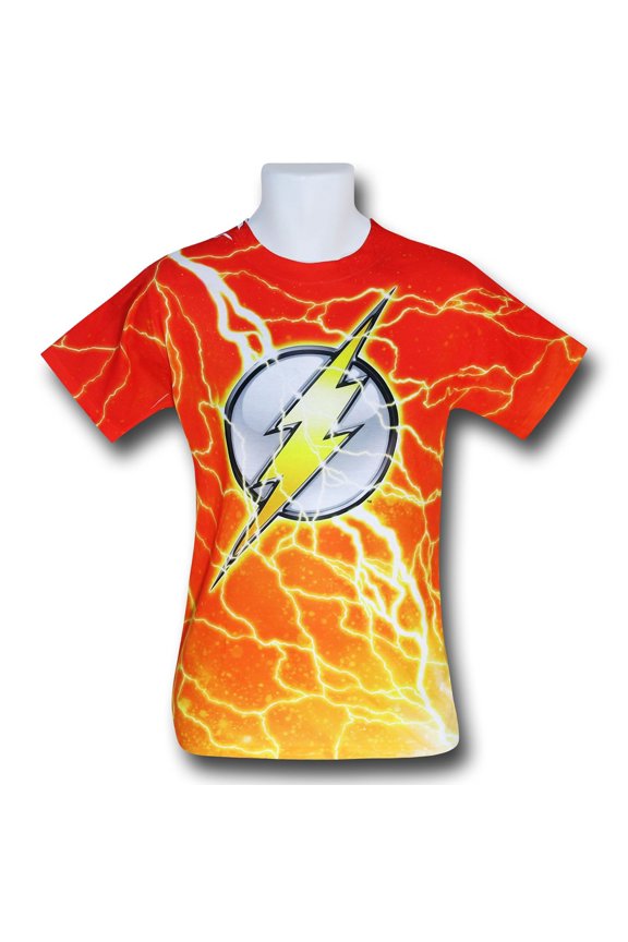 Jla - Lightning Logo - Short Sleeve Shirt - Medium