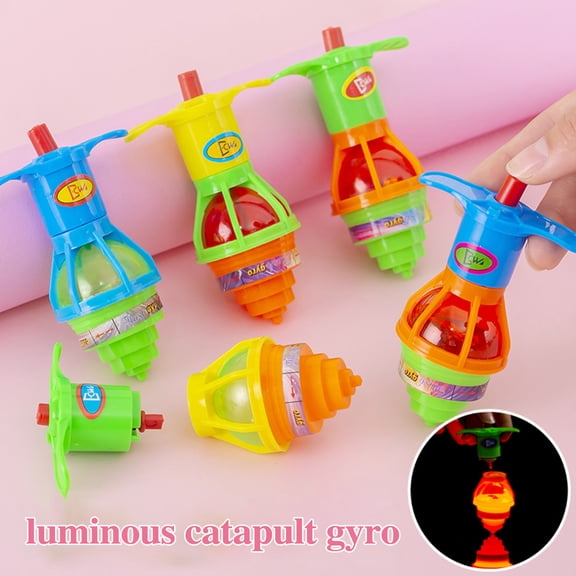 Joernso 5/10/20Pcs LED Light-Up Spinning Top Battery Operated Educational Kids Flashing Plastic Spinning Top Toy Toddlers Boys Girls Gift Party Favors