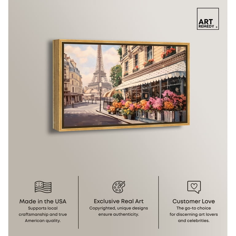Streets Of Paris Canvas Colorful Places Wall Art by Art Remedy