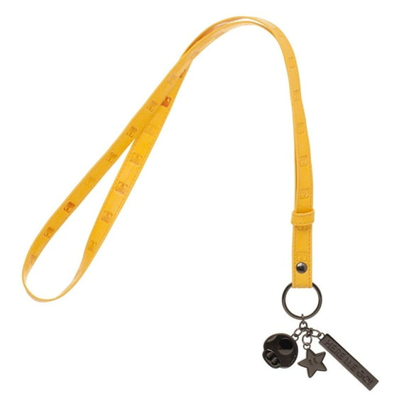 Nintendo Mario Power Up Embossed Wide Strap Lanyard Multi-Charm