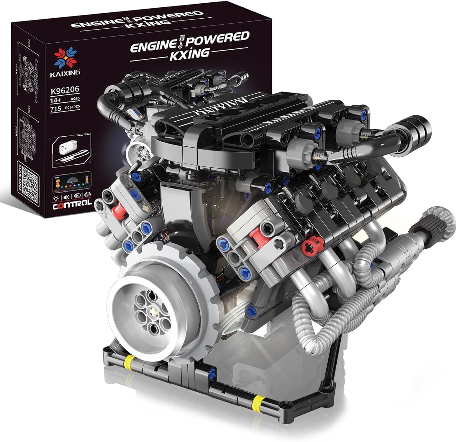GZBrick V8 Engine Building Sets 8-Cylinder Visible