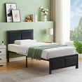 thumbnail image 2 of Taomika Platform Twin Size Bed Frame With Wood Headboard, Black Bed Frames, 2 of 12